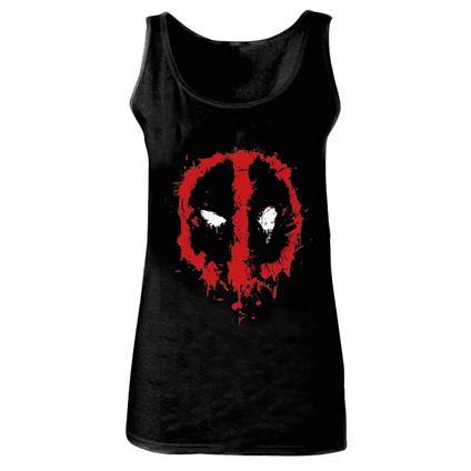 Canotta Donna Tg. M Deadpool. Splatter Logo Black