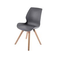 Sedia Da Esterno Grigia 47x56x87 Cm Gambe In Legno Accessori Decoro Giardino  - Peragashop - Idee regalo