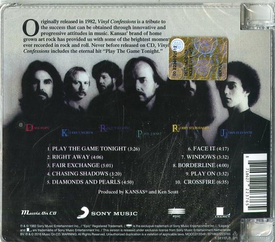 Vinyl Confessions - CD Audio di Kansas - 2