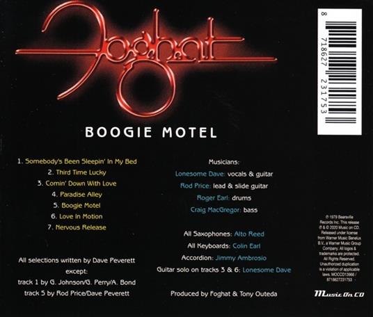 Boogie Motel - CD Audio di Foghat - 2