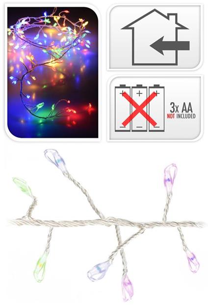 Ghirlanda 100 Microled Lineari Luci Multicolor A Batteria Luci Di Natale Addobbi Presepi