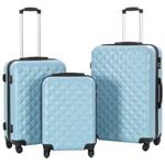 vidaXL Set Trolley a Custodia Rigida 3 pz Blu in ABS