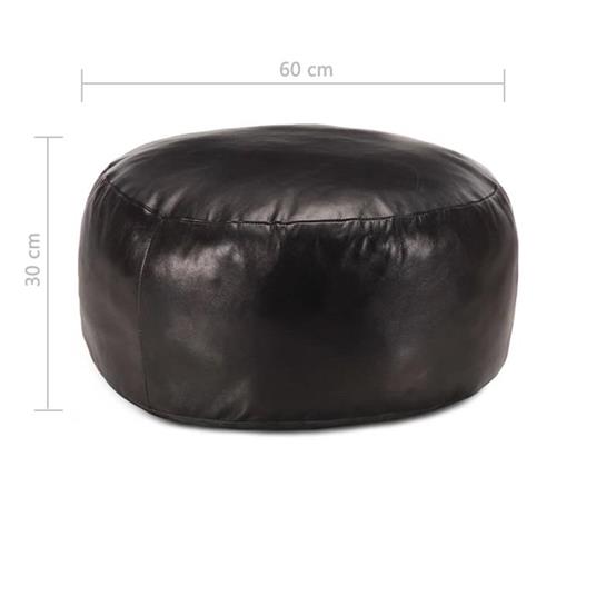 vidaXL Pouf Nero 60x30 cm in Vera Pelle di Capra - vidaXL - Idee regalo