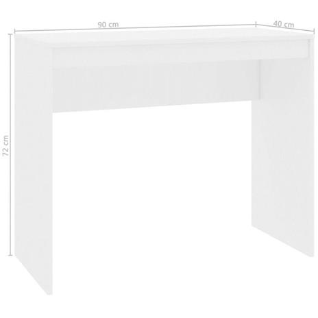 vidaXL Scrivania Bianco Lucido 90x40x72 cm in Truciolato - 4