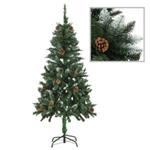 vidaXL Albero di Natale Artificiale Pigne e Brillantini Bianchi 150 cm