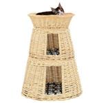 vidaXL Set Ceste per Gatti con Cuscini 3 pz 47x34x60 cm Salice Naturale