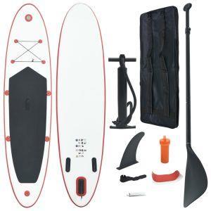 vidaXL Set Tavola da SUP e Surf Gonfiabile Rosso e Bianco