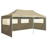 vidaXL Gazebo Professionale Pieghevole con 4 Pareti 3x6m Acciaio Crema