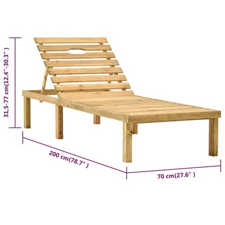 vidaXL Lettino Prendisole in Legno di Pino Impregnato - 10