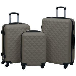 vidaXL Set Valigie Trolley a Custodia Rigida 3 pz Antracite in ABS