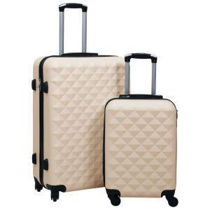 vidaXL Set Valigie Trolley a Custodia Rigida 2 pz Oro in ABS