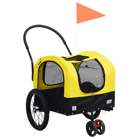 vidaXL Rimorchio Bici per Animali Carrello Jogging 2in1 Giallo e Nero -  vidaXL - Idee regalo