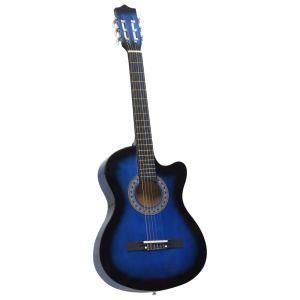 vidaXL Chitarra Acustica Western con 6 Corde 38" Blu Ombreggiato