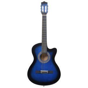 vidaXL Chitarra Acustica Western con 6 Corde 38" Blu Ombreggiato - 2