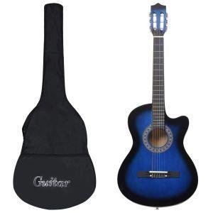 vidaXL Set Chitarra Acustica Western 12 pz con 6 Corde Blu 38