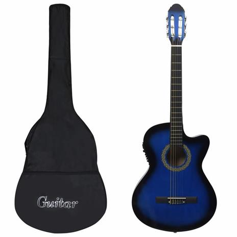 vidaXL Set Chitarra Western 12 pz con Equalizzatore e 6 Corde Blu