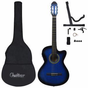 vidaXL Set Chitarra Western 12 pz con Equalizzatore e 6 Corde Blu - 2