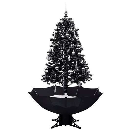 vidaXL Albero di Natale con Nevicata e Base ad Ombrello Nero 170cm PVC -  vidaXL - Idee regalo | IBS