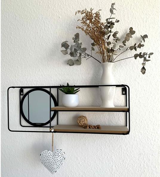 Mensola decorativa con specchietto, 2 ripiani, 59 x 20 cm - ND - Casa e  Cucina | IBS