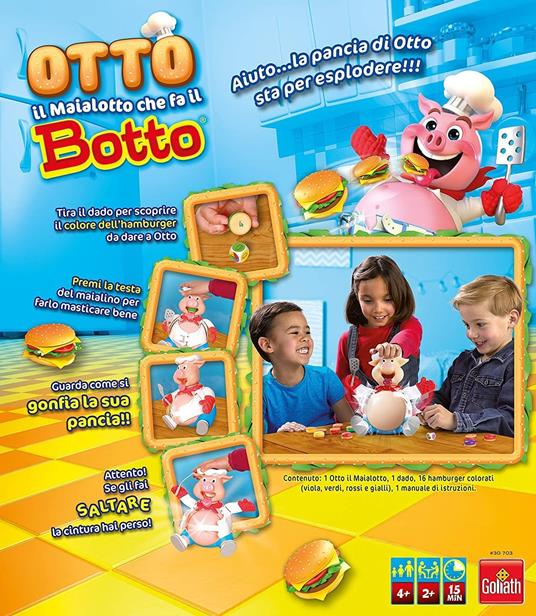 GOLIATH Otto il Maialotto, che fa il Botto con Puzzle, gioco da tavolo per  bambini e