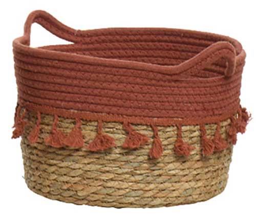 Borsa A Cestino In Vimini Rossa 26Xh18Cm Da Spiaggia Picnic - Peragashop -  Idee regalo