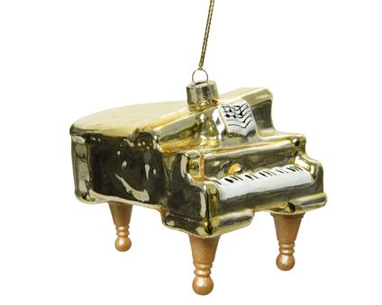 Decorazione Pianoforte H.8 Oro Da Appendere Addobbi Albero Di Natale