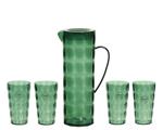 Set Caraffa + 4 Bicchieri Verdi Picnic Pranzi Cene