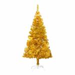 vidaXL Albero di Natale Artificiale con Supporto Oro 152 cm PET