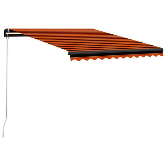 vidaXL Tenda da Sole Retrattile Manuale 300x250 cm Arancione e Marrone -  vidaXL - Idee regalo | IBS