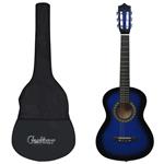 vidaXL Chitarra Classica Principianti e Bambini e Custodia Blu 1/2 34