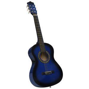 vidaXL Chitarra Classica Principianti e Bambini e Custodia Blu 1/2 34 - 2