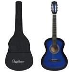 vidaXL Chitarra Classica per Principianti con Custodia Blu 3/4 36