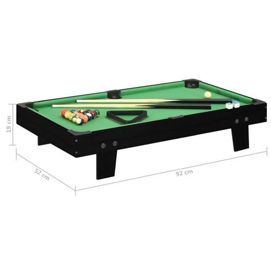 vidaXL Mini Tavolo da Biliardo 3 Piedi 92x52x19 cm Nero e Verde - 5