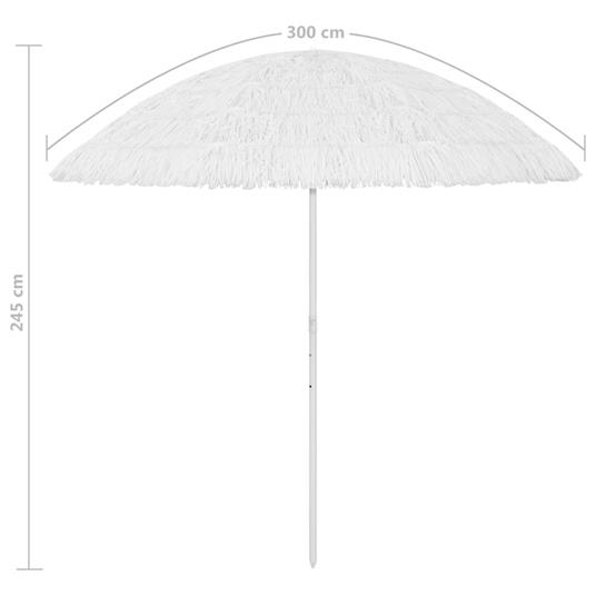 vidaXL Ombrellone da Spiaggia Hawaii Bianco 300 cm - vidaXL - Idee regalo |  IBS
