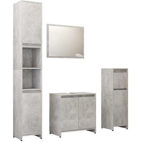 Set Mobili da Bagno 3 pz Grigio Cemento in Truciolato