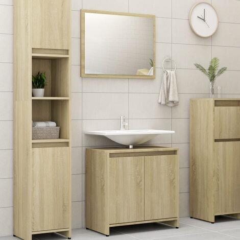 vidaXL Set Mobili da Bagno 3 pz Rovere Sonoma in Truciolato - vidaXL - Idee  regalo