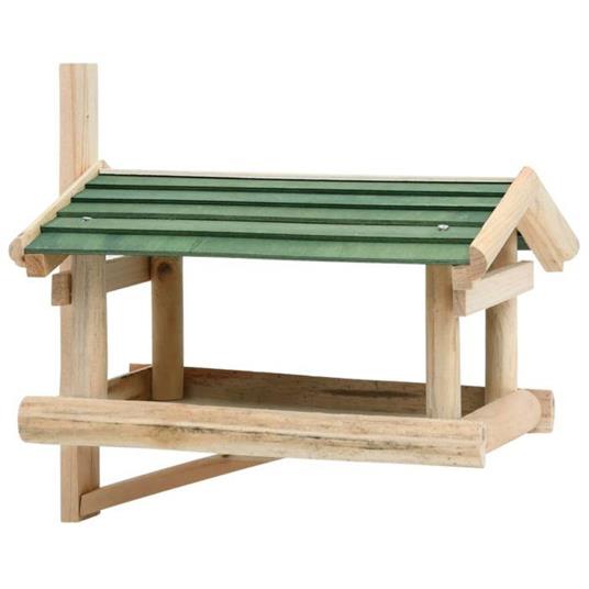 vidaXL Mangiatoia per Uccelli in Legno Massello 35x29,5x21cm