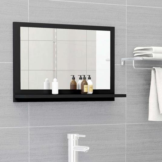 vidaXL Specchio da Bagno Nero 60x10,5x37 cm in Truciolato - vidaXL - Casa e  Cucina | IBS