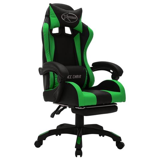 vidaXL Sedia da Gaming con Luci a LED RGB Verde e Nera in Similpelle -  vidaXL - Idee regalo