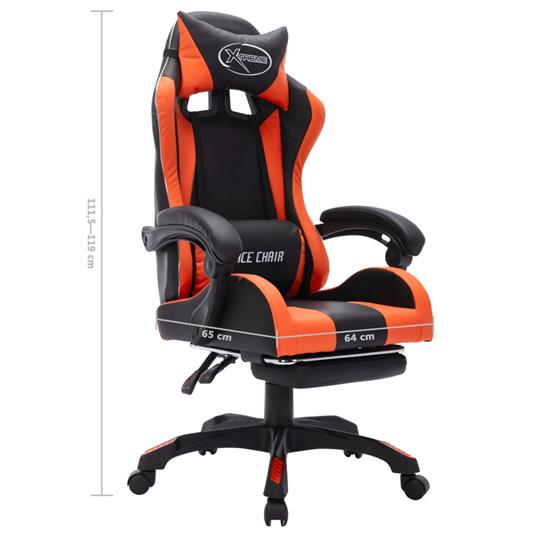 vidaXL Sedia da Gaming con Poggiapiedi Blu e Nera in Similpelle