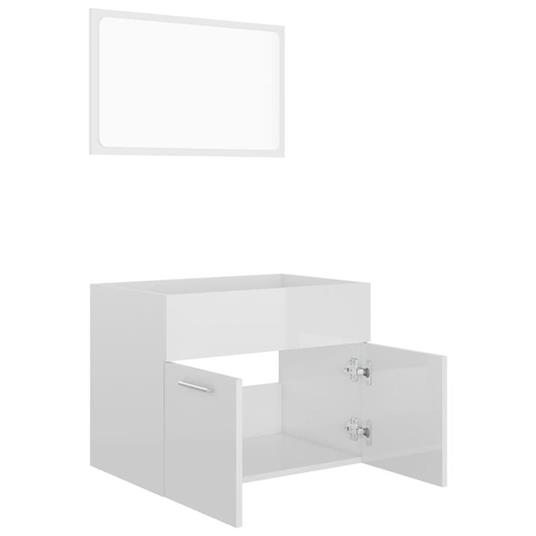 vidaXL Set Mobili da Bagno 2 pz Bianco Lucido in Truciolato - vidaXL - Idee  regalo