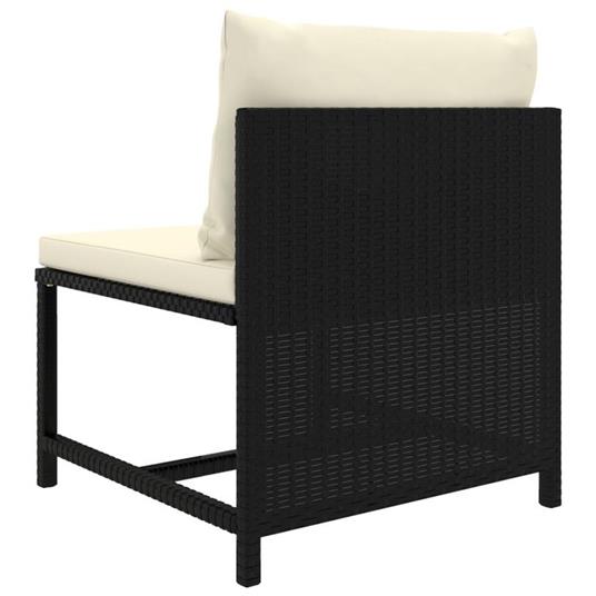 vidaXL Set Divani da Giardino 6 pz con Cuscini in Polyrattan Nero - 10