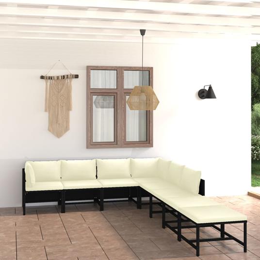 VidaXL Set Divani da Giardino 8 pz con Cuscini in Polyrattan