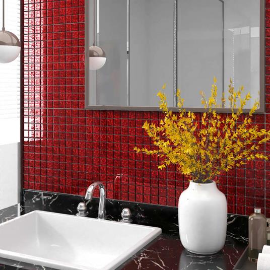 vidaXL Piastrelle Mosaico 11 pz Rosso 30x30 cm in Vetro - vidaXL - Idee  regalo | IBS