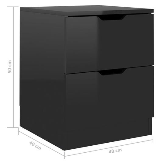 vidaXL Comodino Nero 40x40x50 cm in Truciolato - vidaXL - Idee regalo