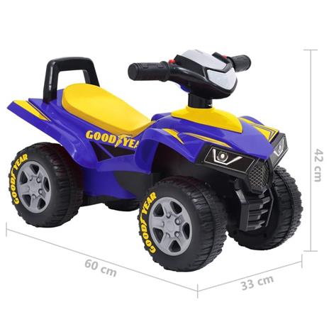 vidaXL Quad Cavalcabile per Bambini Good Year Blu - 4