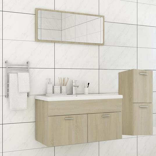 vidaXL Set Mobili da Bagno Rovere Sonoma in Truciolato - vidaXL - Idee  regalo | IBS