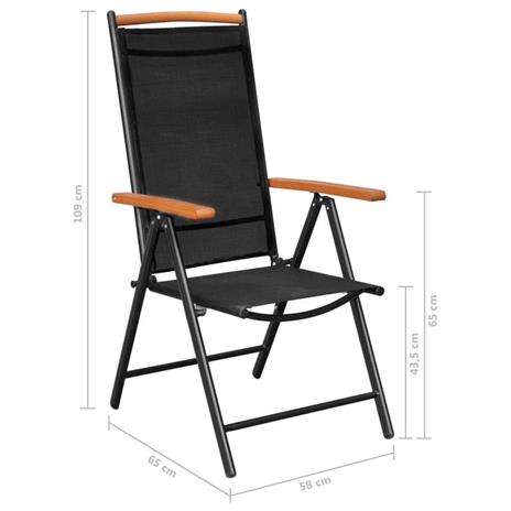 vidaXL Set Mobili da Pranzo per Giardino 5 pz in Alluminio Nero - 2