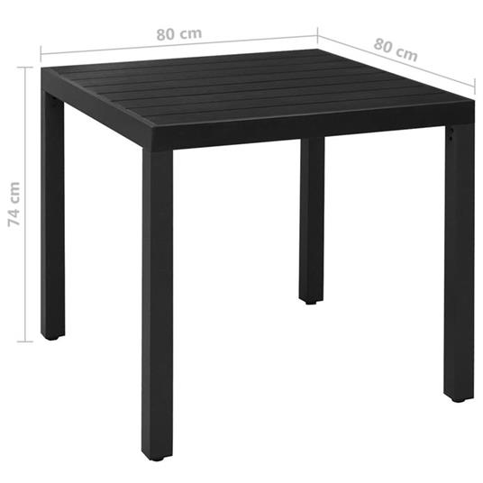 vidaXL Set Mobili da Pranzo per Giardino 5 pz in Alluminio Nero - 3