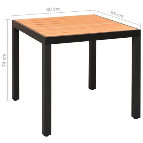 vidaXL Set Mobili da Pranzo per Giardino 5 pz in Alluminio Nero - 3